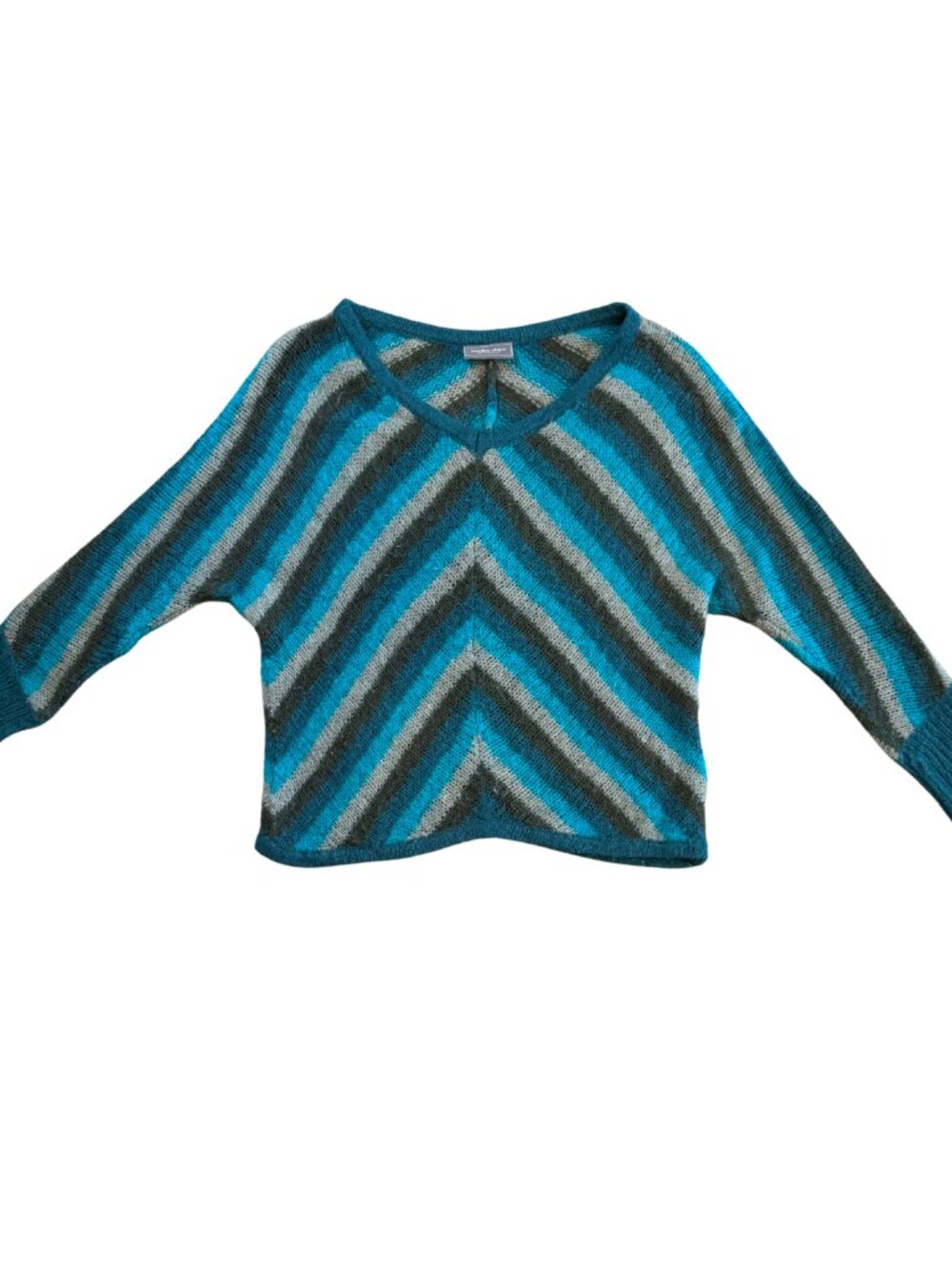 Wooden Ships Striped Dolman Sleeve Knit Lightweight Sweater Mohair Blend Sz S/M